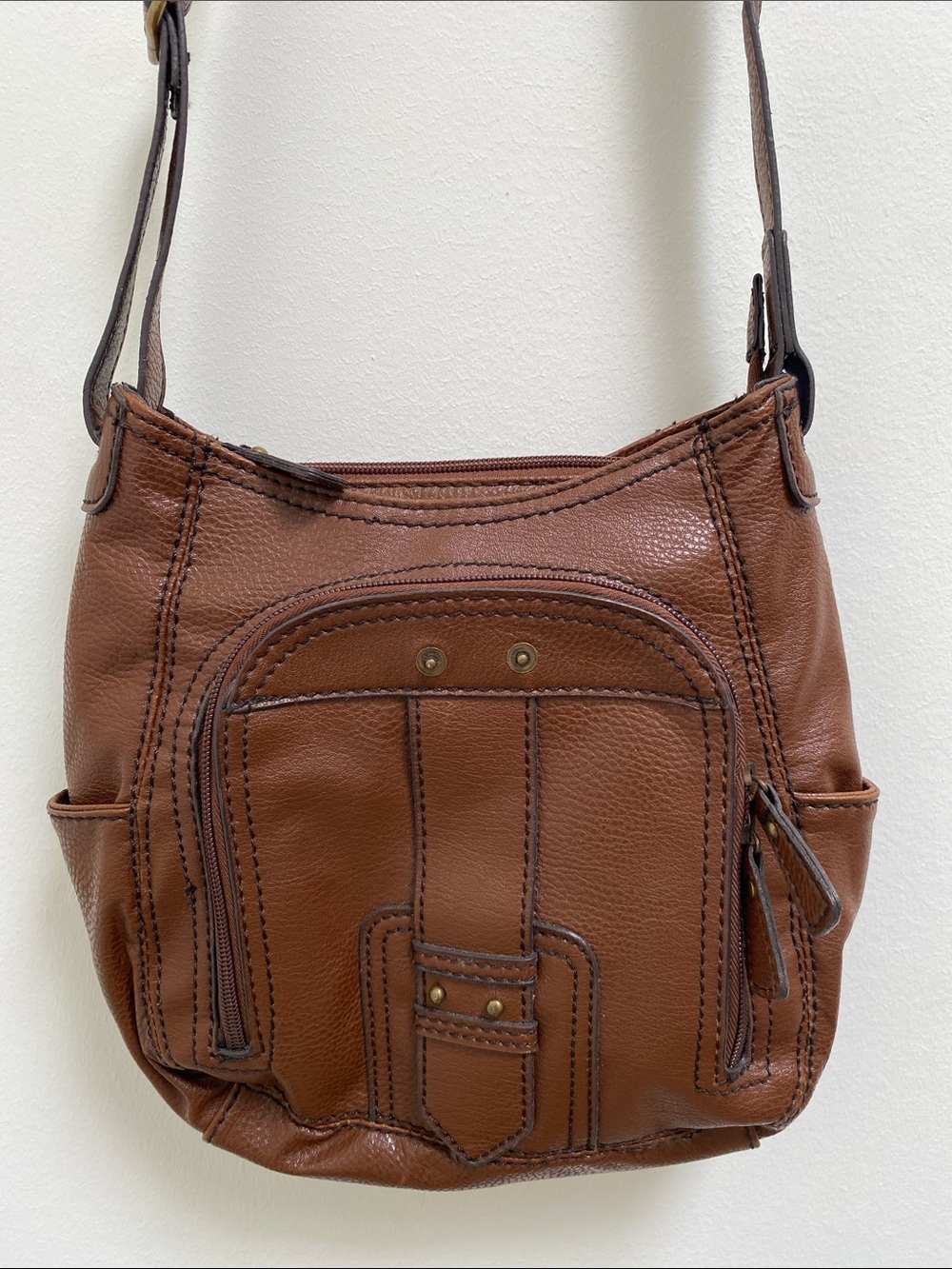 St. John's Bay Brown Vegan Leather Crossbody Bag